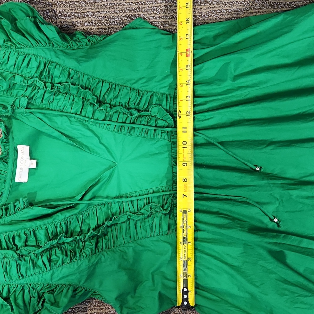 Caroline Constas Green Ruffle Dress Size Medium - Picture 11 of 15